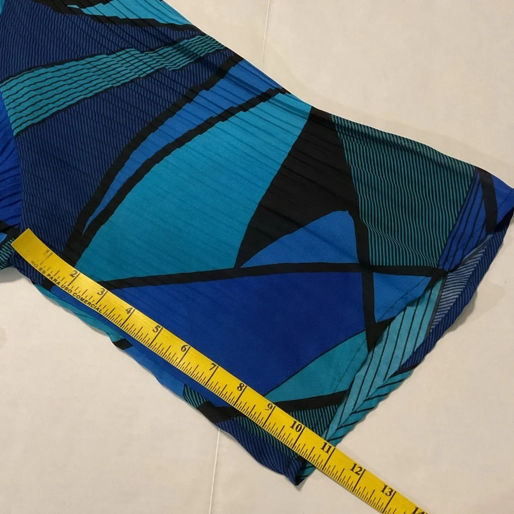 Maggie Barnes for Catherines Pleated Blouse Flared Sleeves Blue - Picture 5 of 8